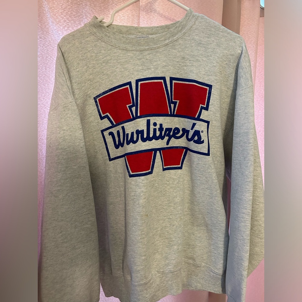 Fruit of the Loom Gray and Red Crew Neck Sweater